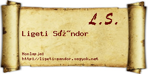 Ligeti Sándor névjegykártya