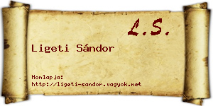 Ligeti Sándor névjegykártya